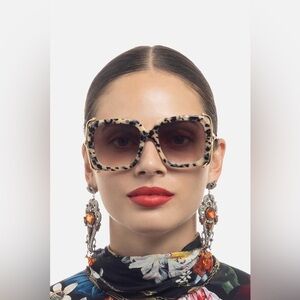 CAMILLA “The After Party” Natural Tortoise Gold Oversized Square Sunglasses